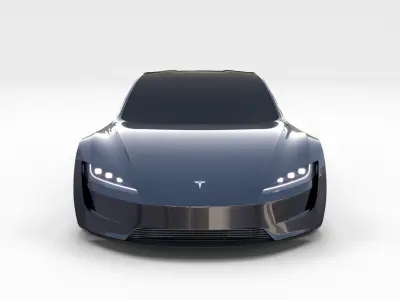 Tesla Roadster Midnight Silver 3D model