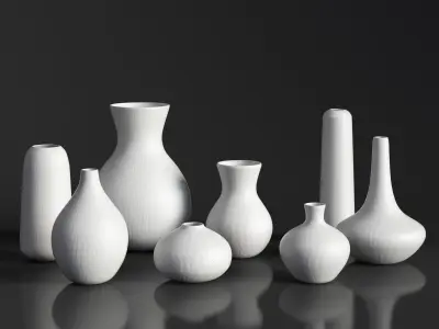 RH MATTE WHITE GLASS VASE COLLECTION 3D model