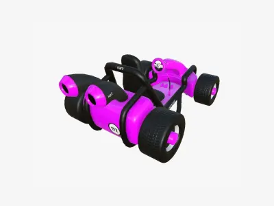 Cartoon Kart G05 Pink - Vehicle Racing Design Low-poly 3D model