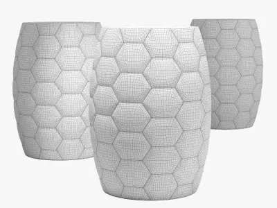 Rouge decor tortoise gold stool 3D model