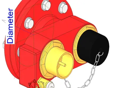 Fire Fighting 2Way -4Way Breeching Inlet 3D print model