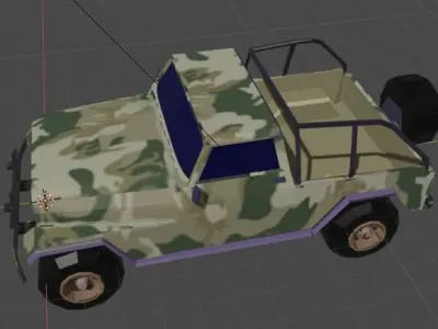 Jeep Military Low Poly Low-poly 3D model