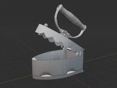 Old flat iron 3D model
