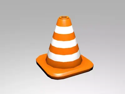 Traffic Cone Low-poly 3D model