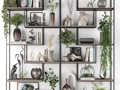 Metal Shelves with decorative elements  3D model