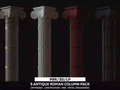 Roman Column 3D Model  Low-poly 3D model