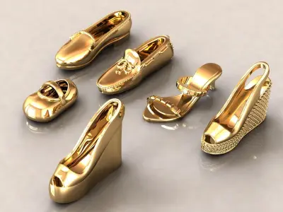 Fashion Shoes Charms Pendant 3D Model Pack