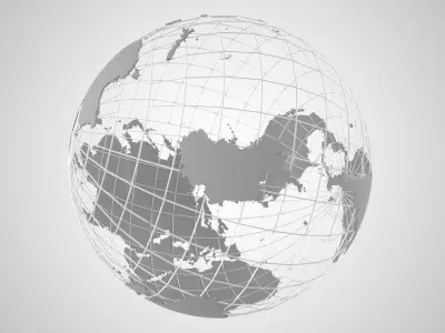 Globe News Skeleton Grey 3D model