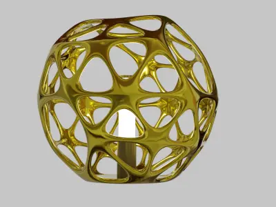 Minimalist Hexagonal Gold Lamp  No Textures Low-poly 3D model