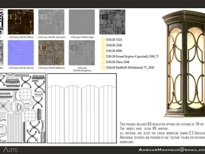 CLASSICAL OUTDOOR WALL LAMP -Model 06- Low-poly 3D model