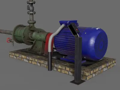 Old centrifugal  water pump  3D model