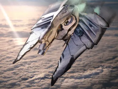 Sci-fi spaceship Free low-poly 3D model