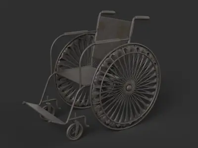 Realistic Wheelchair 3D model