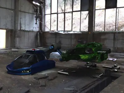 Futuristic Hover Loader Vehicle 3D model