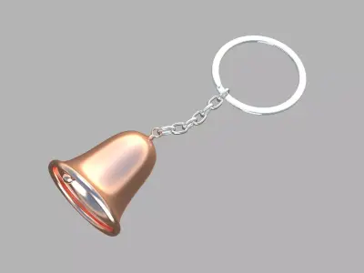 bell key chain copper 3D model