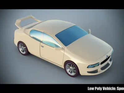Low Poly Vehicle - Sport Car Low-poly 3D model