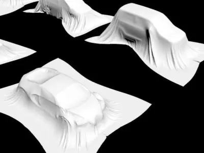 Covered cars 3D model