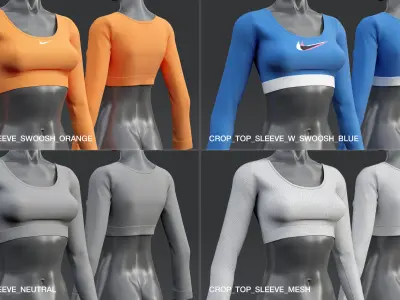 Nike Crop Top Long-Sleeve 3D model
