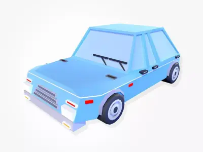Cartoonish Small Car 3D model