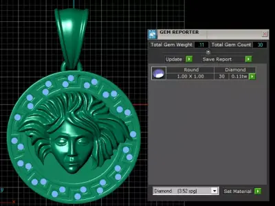 Gold medallion pendant 3D printable model   3D print model