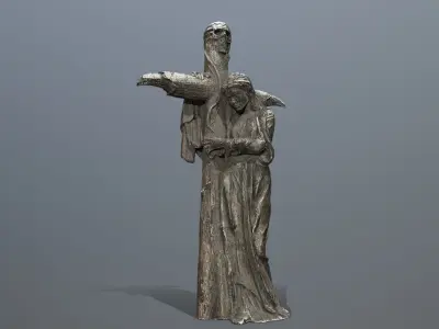 woman Statue Low-poly 3D model