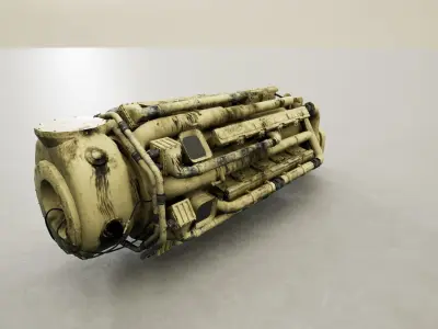 Ship Engine M520 Free low-poly 3D model