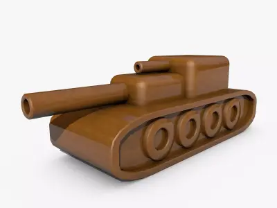 Wooden Toy Tank 3D model