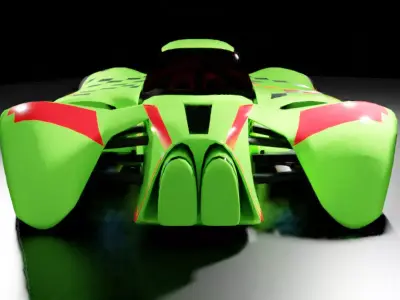 Formula X futuristic race car 3D model