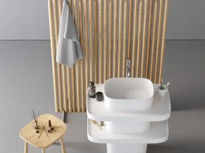 Washbasin Rexa Design Fonte Totem set 4 3D model