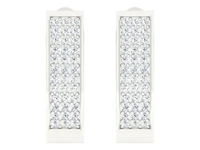 Delicate Fine Diamond Hoop Earrings 3D print model