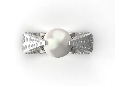 ocean jewelry pearl ring pr0002 3D print model