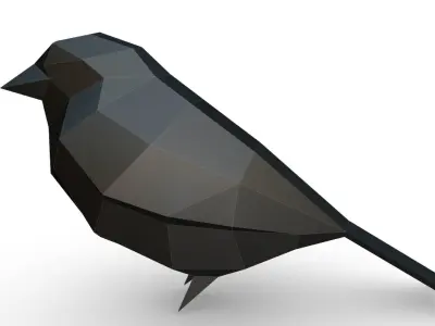 bird low poly polygonal 3D print model