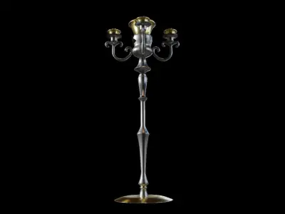 Church Candle Holder - Game Ready 3D Model Free low-poly 3D model