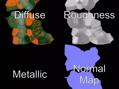 Camouflage Soccer Ball model pack Low-poly 3D model