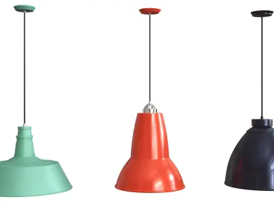 3 Retro Ceiling Lamps 3D Model Pack - Collection 3D model