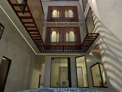 Three-Story Residential Building A45 SketchUp 3D model