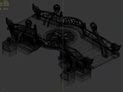 Game main city - Pink Stone Bridge 02 3D model