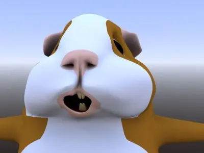 HUMSTER animated guinea pig Low-poly 3D model