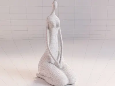 A statuette of a lady 5 3D model