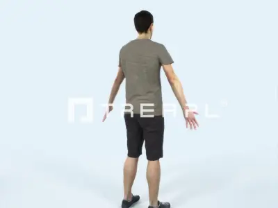 Jest 01F Animated Rigged Summer Casual Man Low-poly 3D model