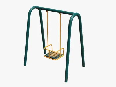 Playground metal swing 01 3D model