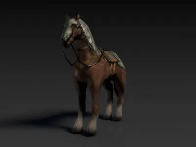Low Poly Armored Horse Low-poly 3D model