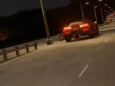 Night Car Track Vehicle Light 3D model Low-poly 3D model