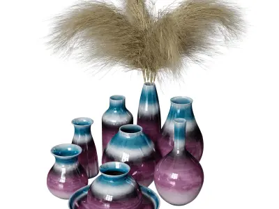 Vase Decorative Set 01 3D model purchase