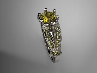 Gemstone King engagement ring Free 3D print model