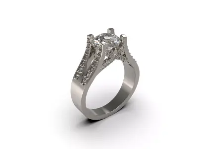 Solitaire Crossover Ring  3D print model
