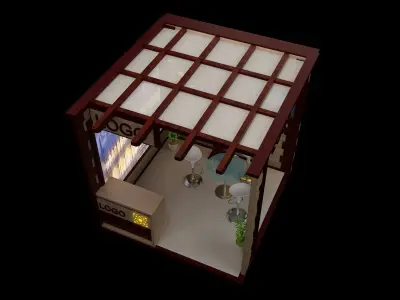 Booth Exhibition Stand a128a 3D model