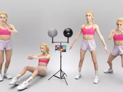 Animated woman sport 347 Low-poly 3D model