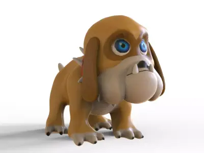 Bulldog Toon Low-poly 3D model