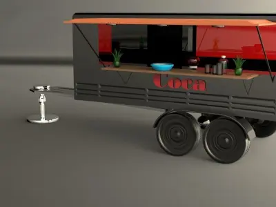 truk food Low-poly 3D model